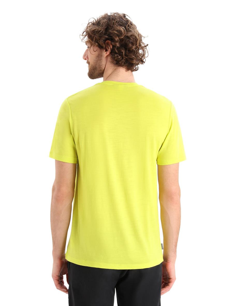 T Shirts Icebreaker Merino Tech Lite II Corta Sleeve Tee Homme Jaune | FR 1164CTVE